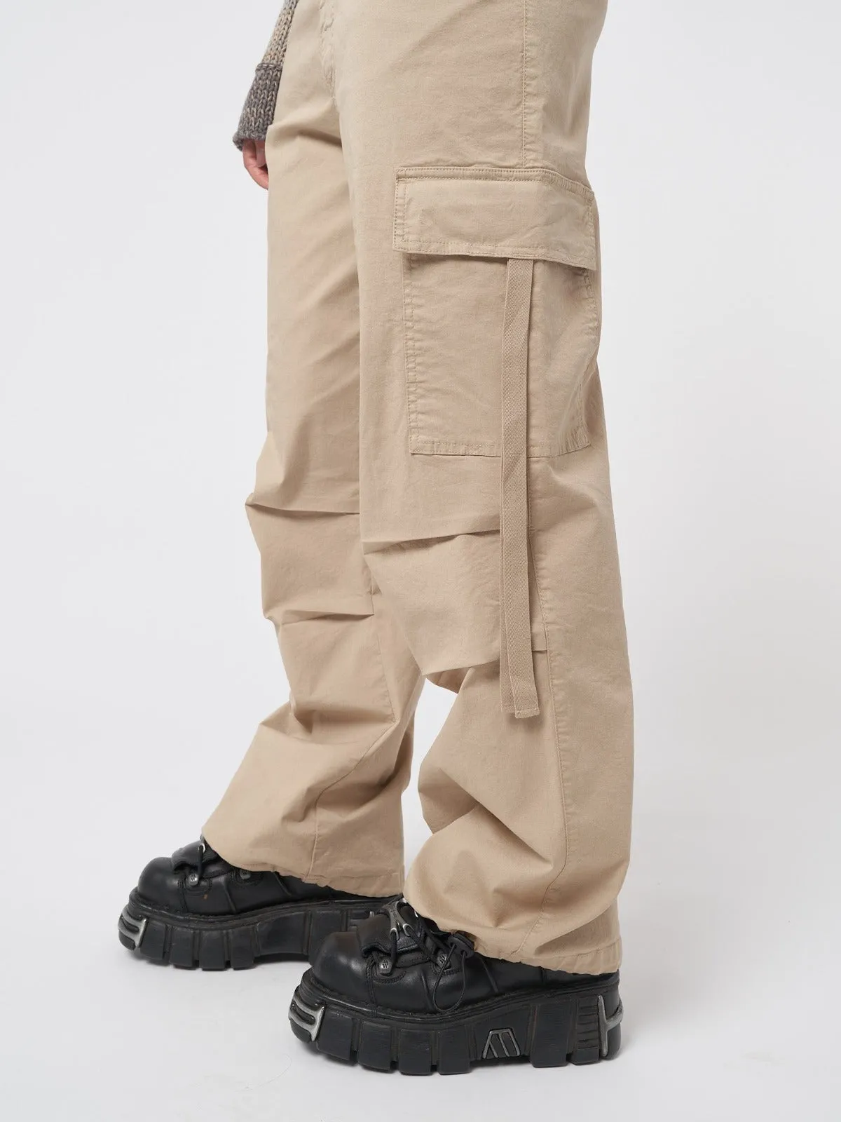 Rheo Beige Tech Cargo Pants