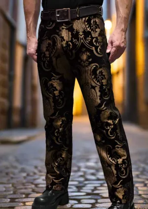 TAPESTRY PANTS - GOLD/BLACK