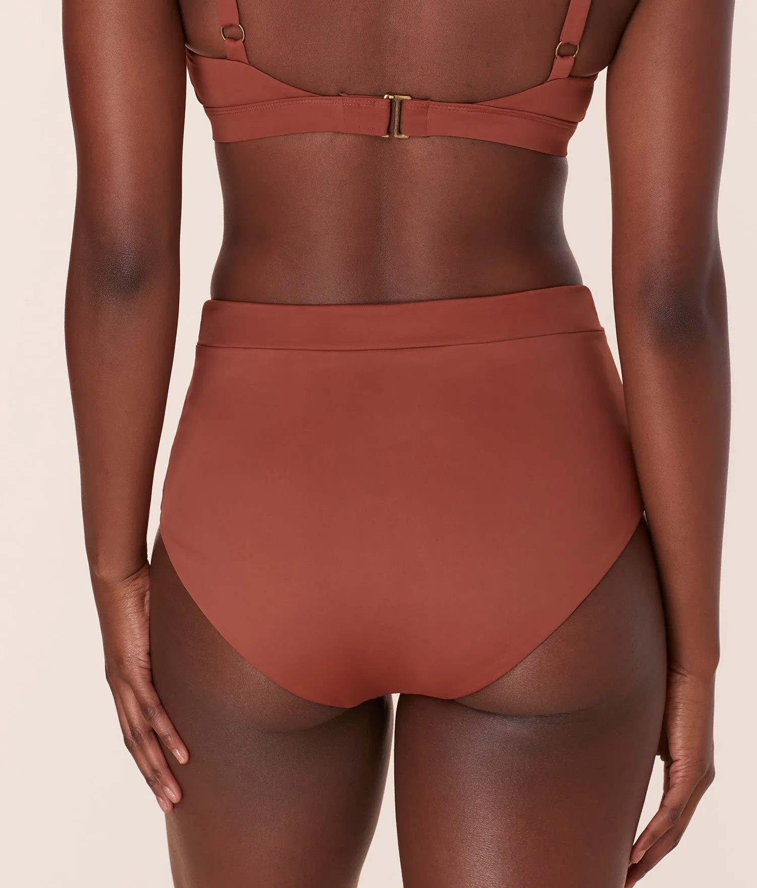 The Wide Band High Waisted Bottom - Eco Nylon - Sequoia