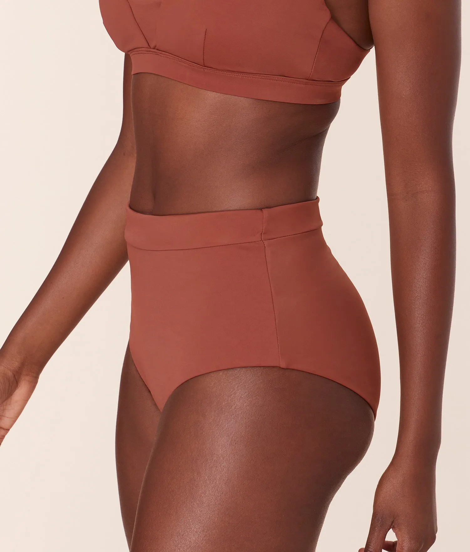 The Wide Band High Waisted Bottom - Eco Nylon - Sequoia