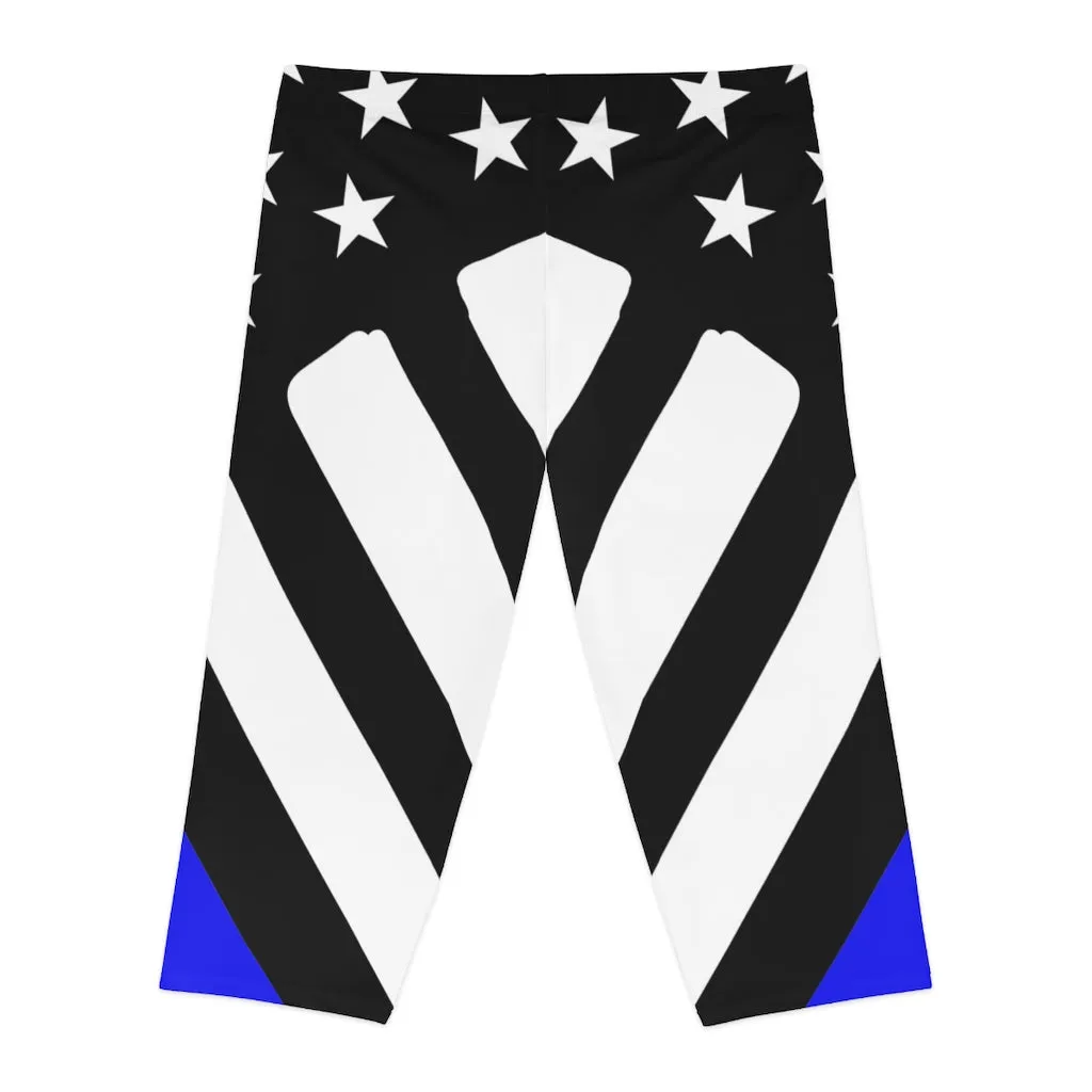 Thin Blue Line Stars n Stripes Women's Capri Leggings