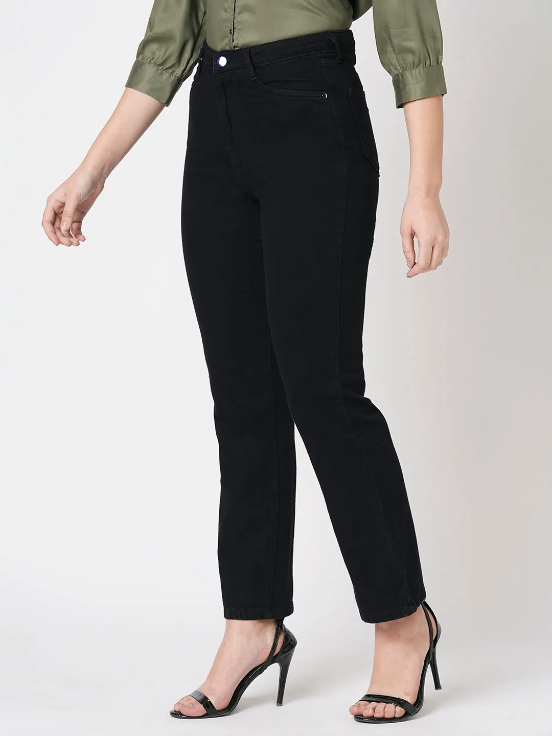 Women High-Rise Loose Straight Jeans