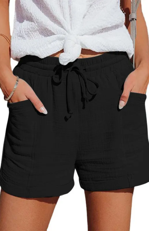 Women's High Waisted Strappy Wide Leg Shorts